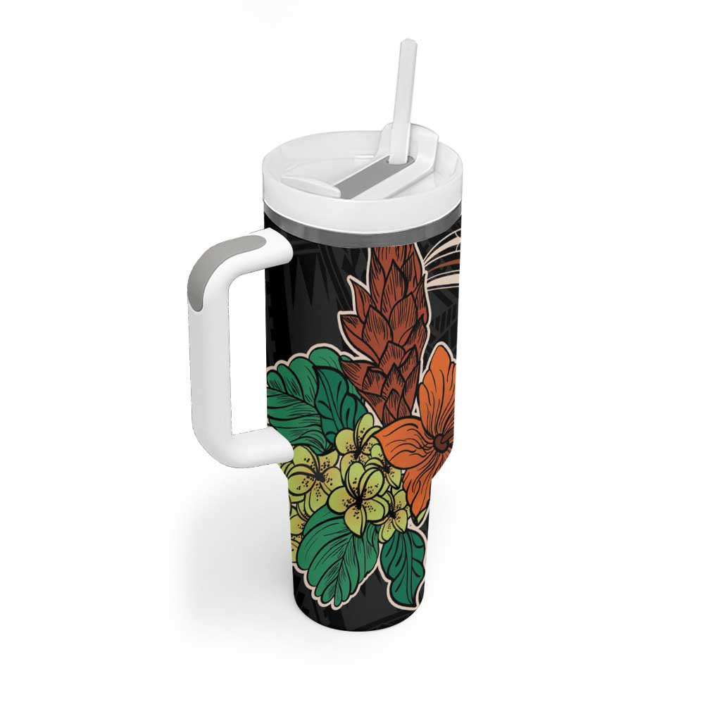 Vintage Hibiscus Pacific Floral Tumbler With Handle LT9 - Polynesian Pride