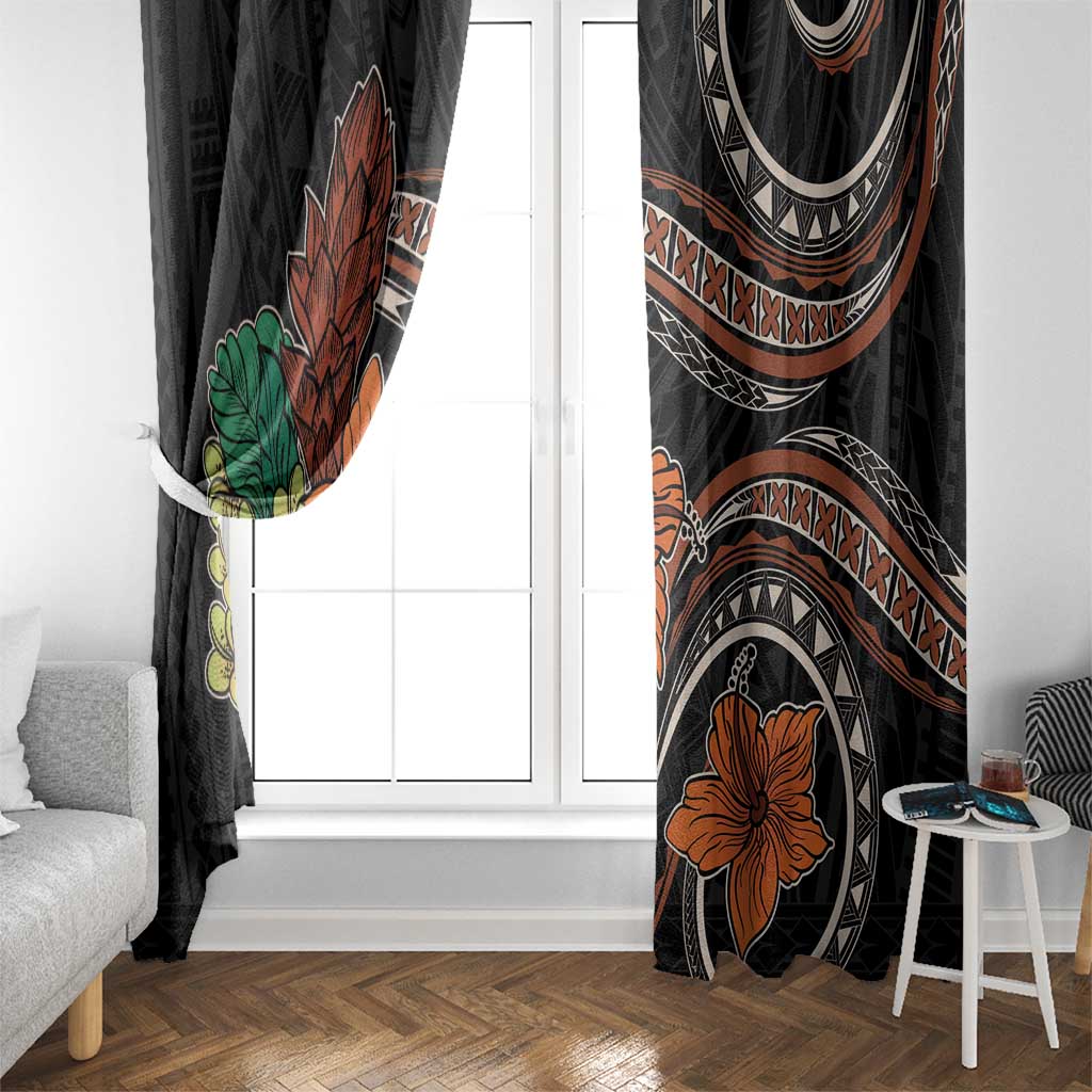 Vintage Hibiscus Pacific Floral Window Curtain LT9 - Polynesian Pride