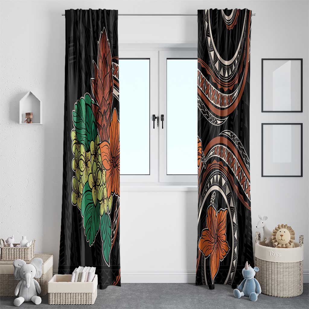 Vintage Hibiscus Pacific Floral Window Curtain LT9 - Polynesian Pride