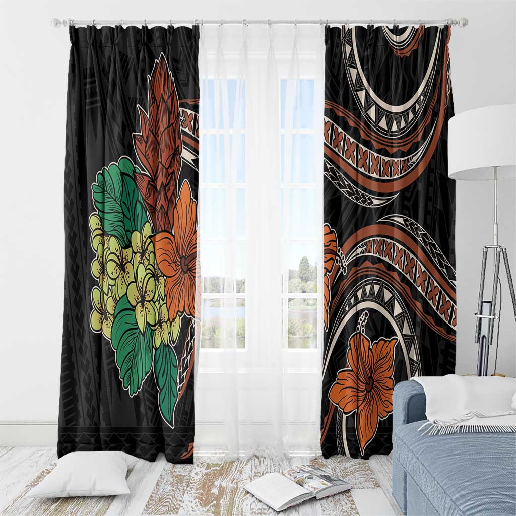 Vintage Hibiscus Pacific Floral Window Curtain LT9 - Polynesian Pride