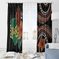 Vintage Hibiscus Pacific Floral Window Curtain LT9 - Polynesian Pride