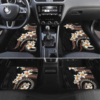 Vintage Plumeria Pacific Floral Car Mats LT9 Set 4pcs Black - Polynesian Pride