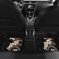 Vintage Plumeria Pacific Floral Car Mats LT9 Set 2pcs - Back Black - Polynesian Pride