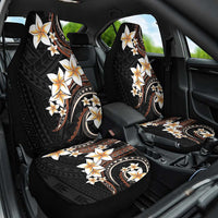 Vintage Plumeria Pacific Floral Car Seat Cover LT9 One Size Black - Polynesian Pride