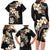 Vintage Plumeria Pacific Floral Family Matching Long Sleeve Bodycon Dress and Hawaiian Shirt