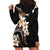 Vintage Plumeria Pacific Floral Hoodie Dress