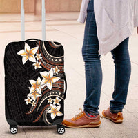 Vintage Plumeria Pacific Floral Luggage Cover LT9 Black - Polynesian Pride