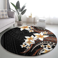 Vintage Plumeria Pacific Floral Round Carpet LT9 - Polynesian Pride