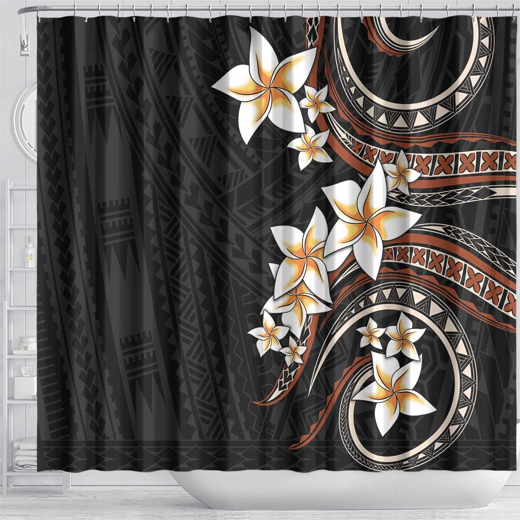 Vintage Plumeria Pacific Floral Shower Curtain LT9 - Polynesian Pride