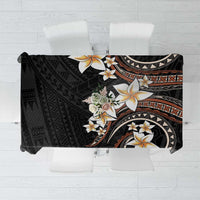 Vintage Plumeria Pacific Floral Tablecloth LT9 Black - Polynesian Pride