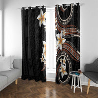 Vintage Plumeria Pacific Floral Window Curtain LT9 With Grommets Black - Polynesian Pride