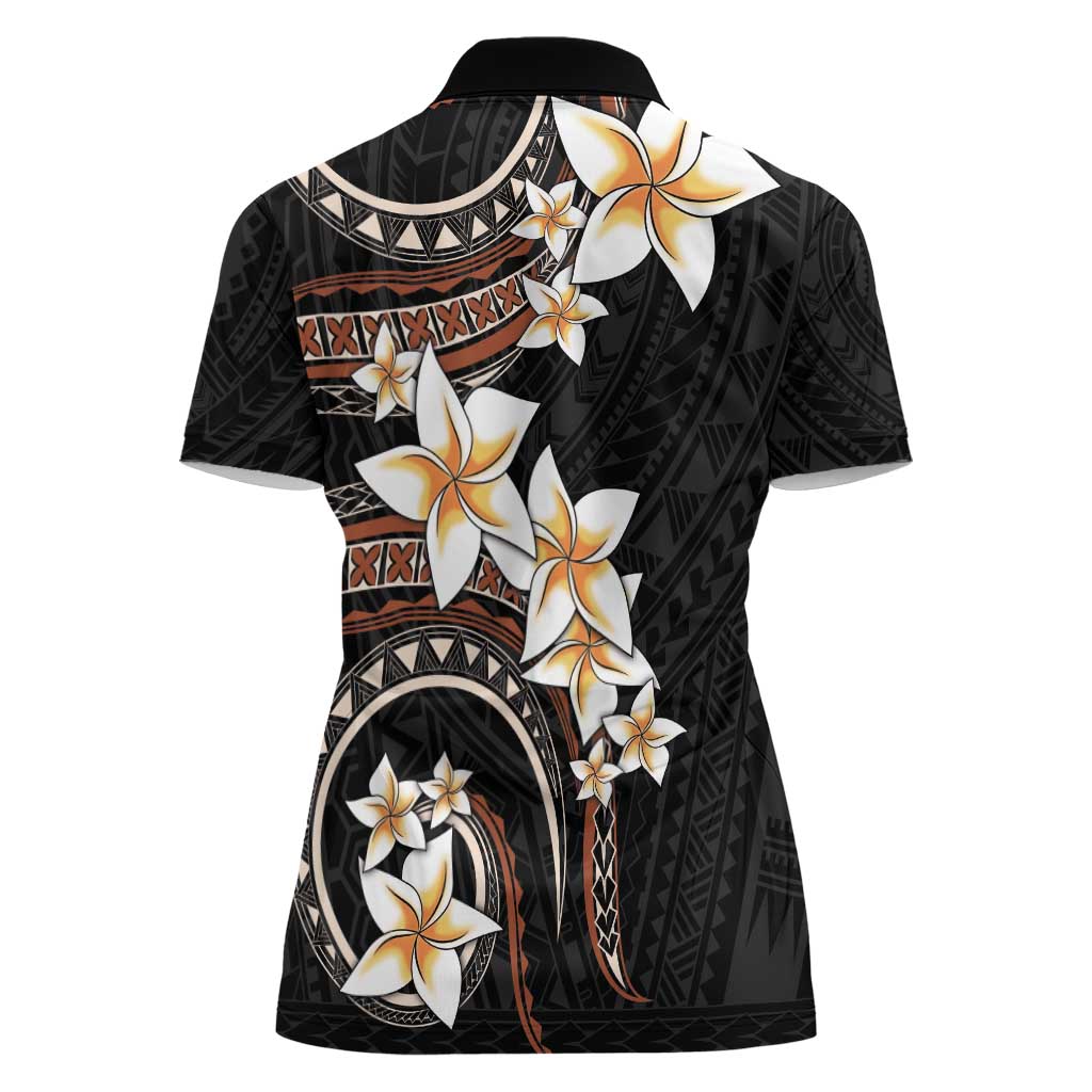 Vintage Plumeria Pacific Floral Women Polo Shirt LT9 - Polynesian Pride