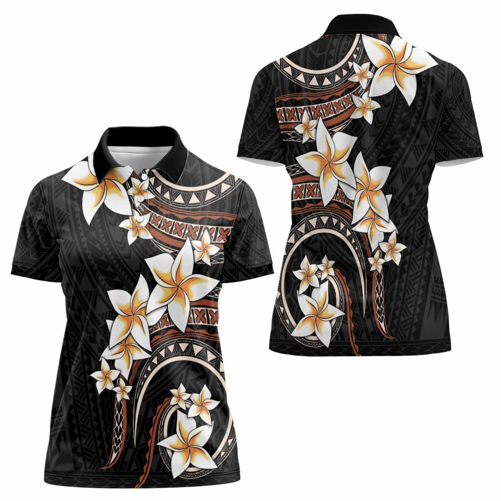 Vintage Plumeria Pacific Floral Women Polo Shirt LT9 - Polynesian Pride