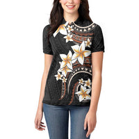 Vintage Plumeria Pacific Floral Women Polo Shirt LT9 - Polynesian Pride