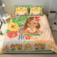 Kawaii Hula Girls Bedding Set Aloha Hibiscus Flowers LT9 - Polynesian Pride