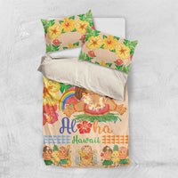 Kawaii Hula Girls Bedding Set Aloha Hibiscus Flowers LT9 US Twin 172cm x 218cm Nude - Polynesian Pride