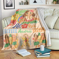 Kawaii Hula Girls Blanket Aloha Hibiscus Flowers LT9 Nude - Polynesian Pride