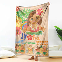 Kawaii Hula Girls Blanket Aloha Hibiscus Flowers LT9 - Polynesian Pride