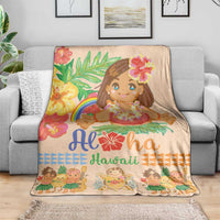 Kawaii Hula Girls Blanket Aloha Hibiscus Flowers LT9 - Polynesian Pride