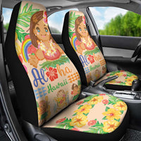 Kawaii Hula Girls Car Seat Cover Aloha Hibiscus Flowers LT9 - Polynesian Pride