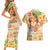 Kawaii Hula Girls Couples Matching Short Sleeve Bodycon Dress and Hawaiian Shirt Aloha Hibiscus Flowers