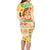 Kawaii Hula Girls Family Matching Long Sleeve Bodycon Dress and Hawaiian Shirt Aloha Hibiscus Flowers