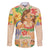 Kawaii Hula Girls Family Matching Off The Shoulder Long Sleeve Dress and Hawaiian Shirt Aloha Hibiscus Flowers