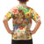 Kawaii Hula Girls Family Matching Short Sleeve Bodycon Dress and Hawaiian Shirt Aloha Hibiscus Flowers