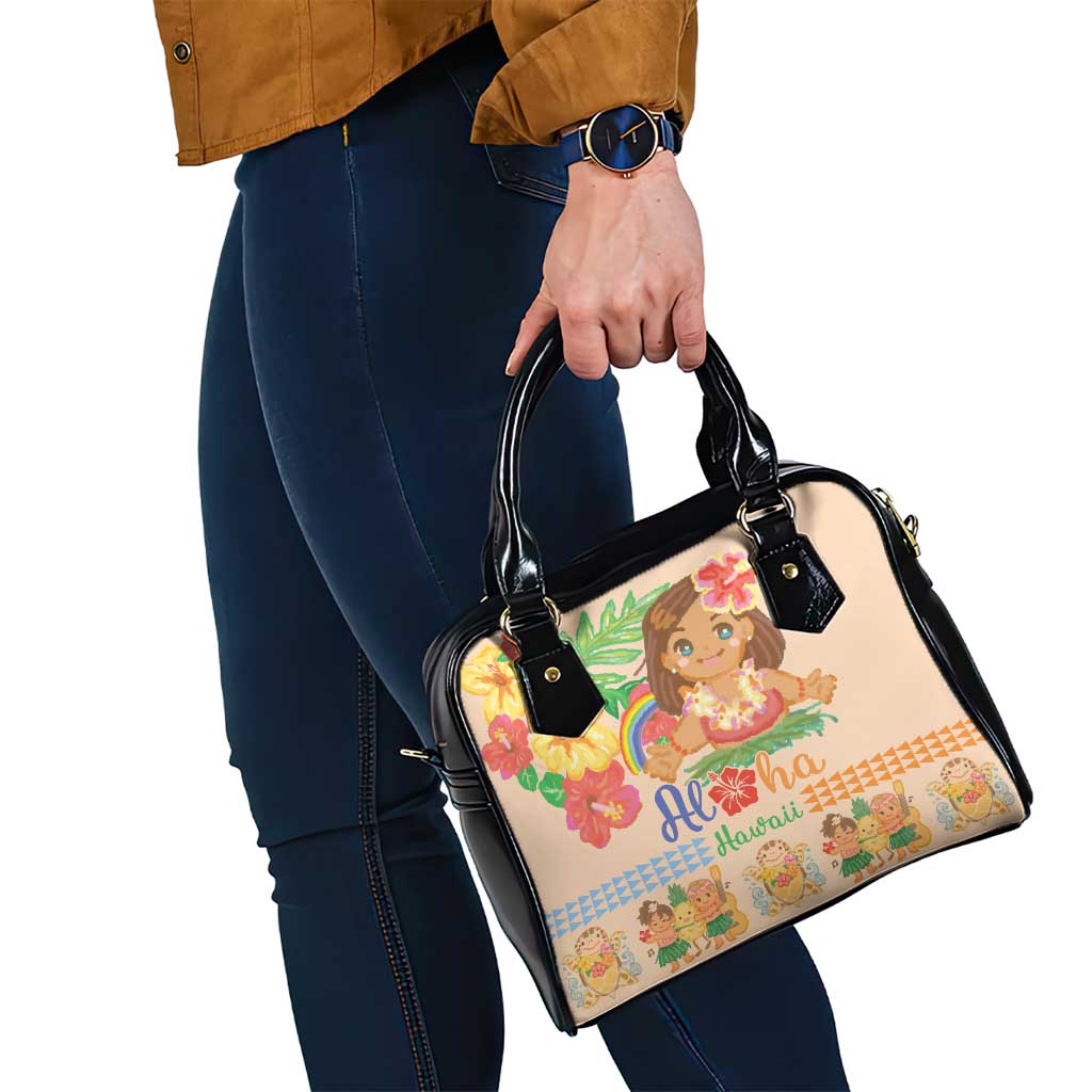 Kawaii Hula Girls Shoulder Handbag Aloha Hibiscus Flowers LT9 - Polynesian Pride
