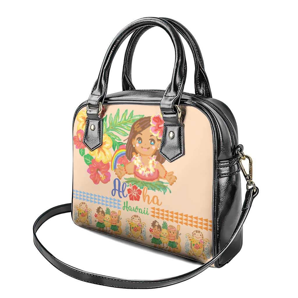 Kawaii Hula Girls Shoulder Handbag Aloha Hibiscus Flowers LT9 - Polynesian Pride