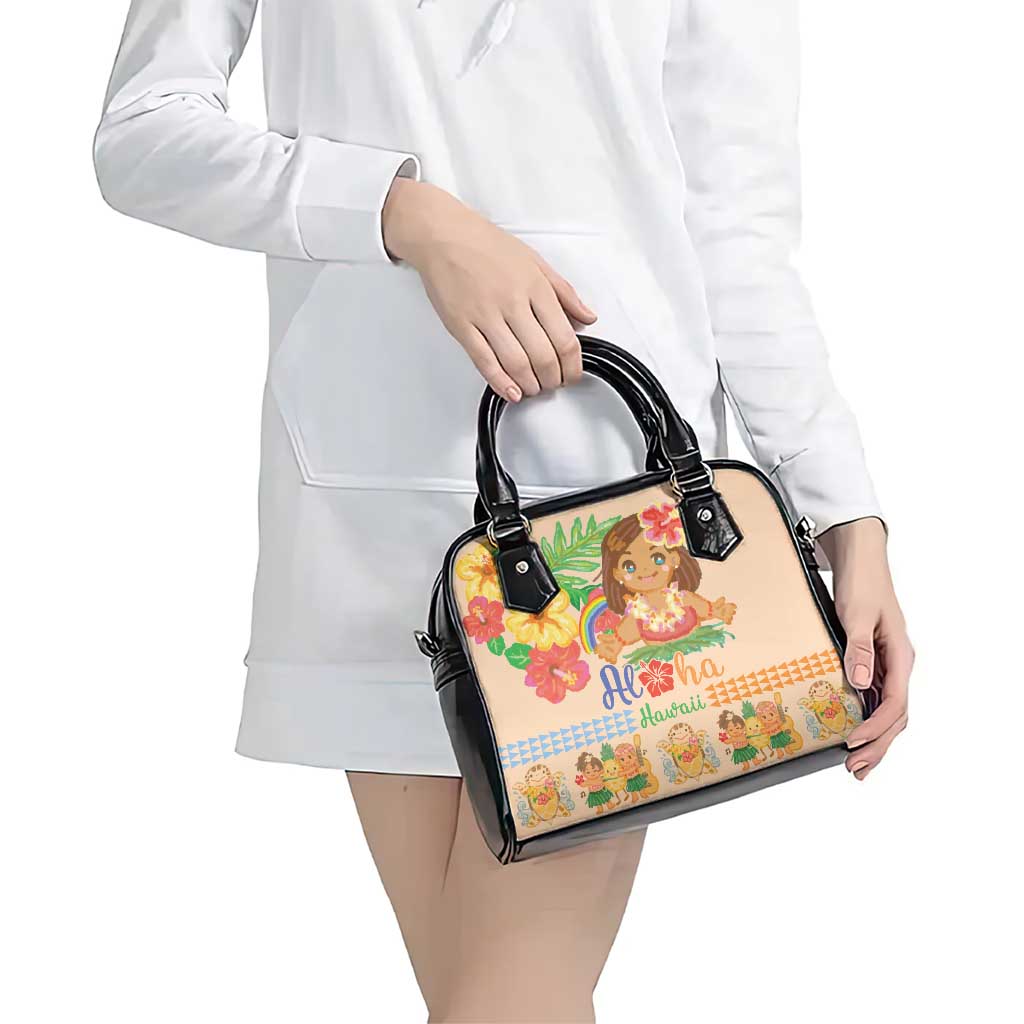 Kawaii Hula Girls Shoulder Handbag Aloha Hibiscus Flowers LT9 - Polynesian Pride