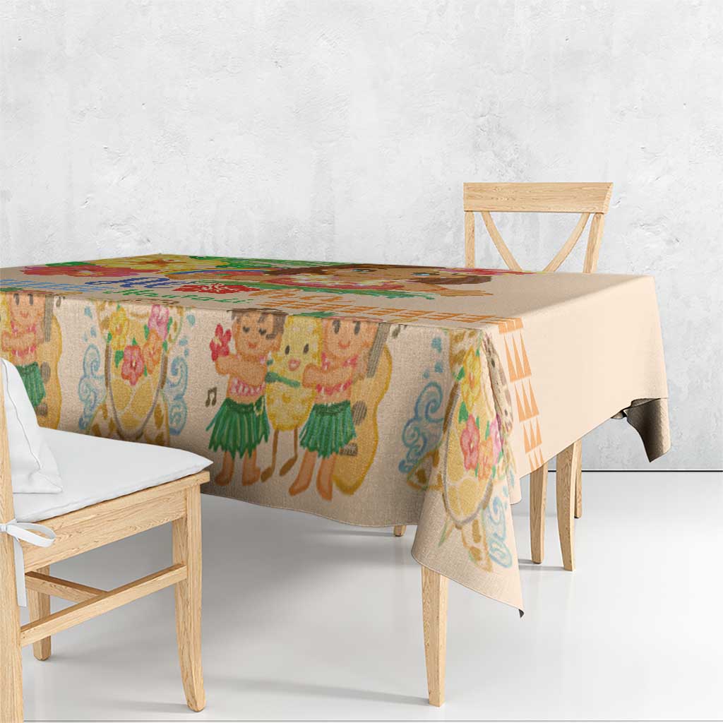 Kawaii Hula Girls Tablecloth Aloha Hibiscus Flowers LT9 - Polynesian Pride