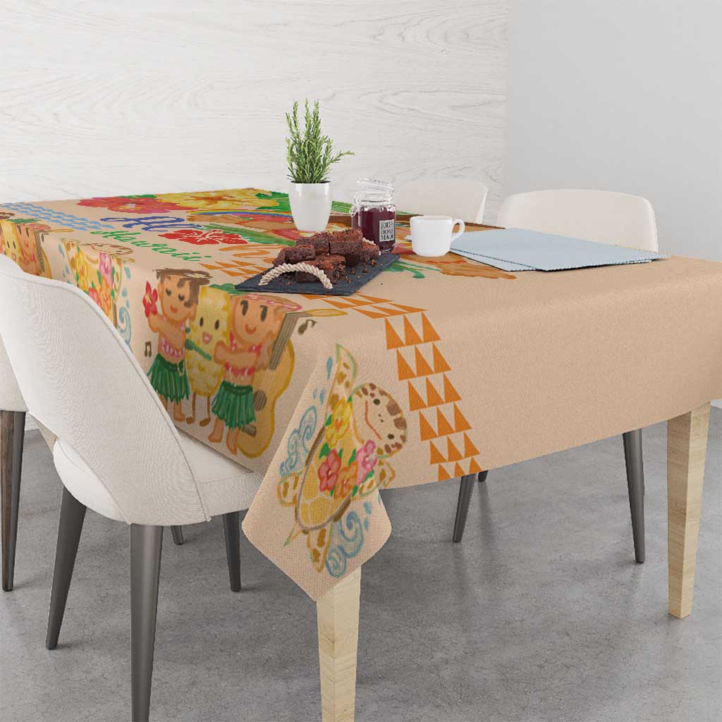 Kawaii Hula Girls Tablecloth Aloha Hibiscus Flowers LT9 - Polynesian Pride