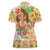 Kawaii Hula Girls Women Polo Shirt Aloha Hibiscus Flowers