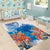 Hibiscus Turtle Tattoo Coral Reef Area Rug with Polynesian Tribal