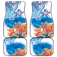 Hibiscus Turtle Tattoo Coral Reef Car Mats with Polynesian Tribal LT9 - Polynesian Pride