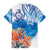 Hibiscus Turtle Tattoo Coral Reef Family Matching Off Shoulder Maxi Dress and Hawaiian Shirt with Polynesian Tribal