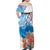 Hibiscus Turtle Tattoo Coral Reef Family Matching Off Shoulder Maxi Dress and Hawaiian Shirt with Polynesian Tribal