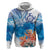 Hibiscus Turtle Tattoo Coral Reef Hoodie with Polynesian Tribal