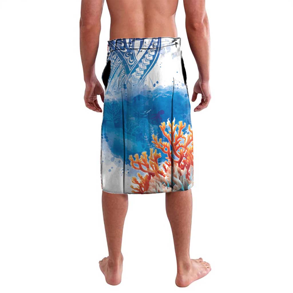 Hibiscus Turtle Tattoo Coral Reef Lavalava with Polynesian Tribal LT9 - Polynesian Pride
