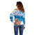 Hibiscus Turtle Tattoo Coral Reef Off Shoulder Sweater with Polynesian Tribal