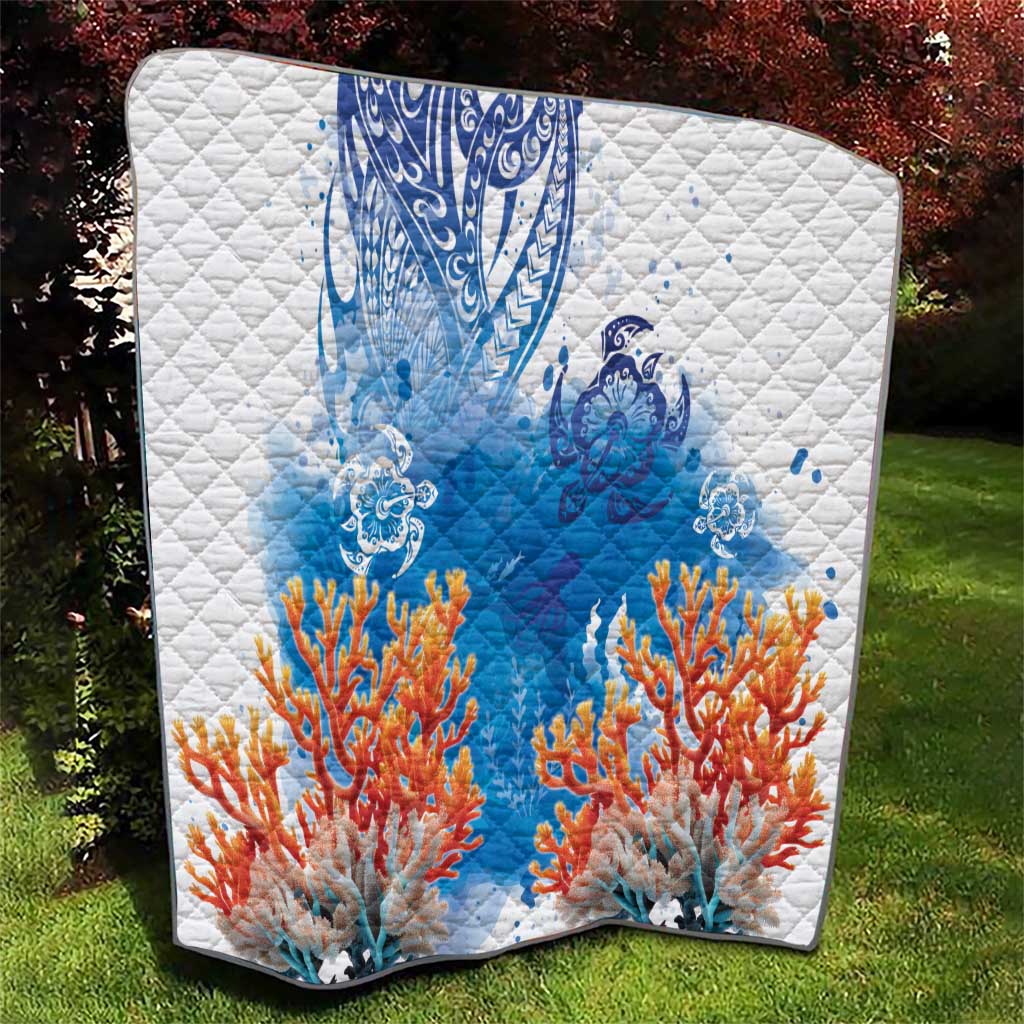 Hibiscus Turtle Tattoo Coral Reef Quilt with Polynesian Tribal LT9 - Polynesian Pride