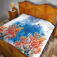 Hibiscus Turtle Tattoo Coral Reef Quilt with Polynesian Tribal LT9 - Polynesian Pride