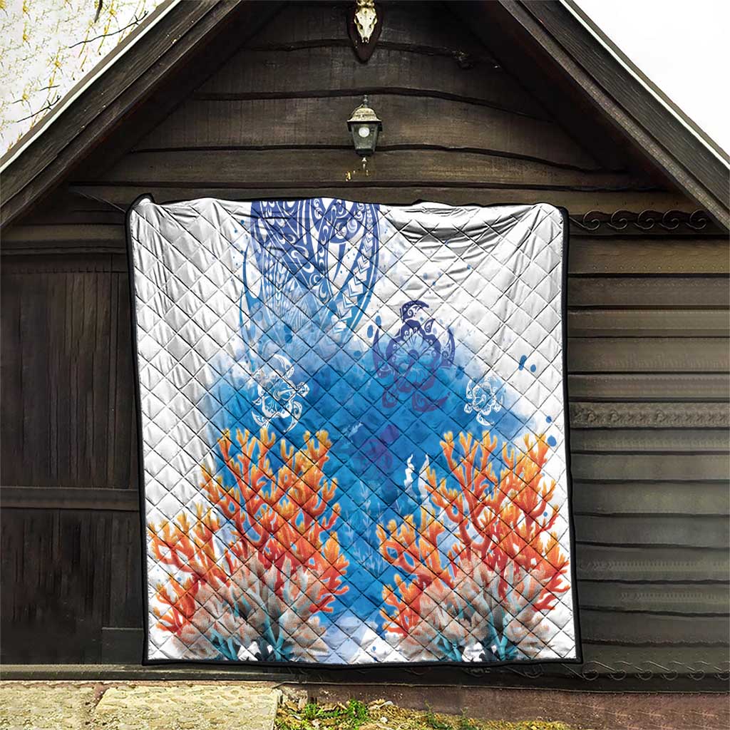 Hibiscus Turtle Tattoo Coral Reef Quilt with Polynesian Tribal LT9 - Polynesian Pride