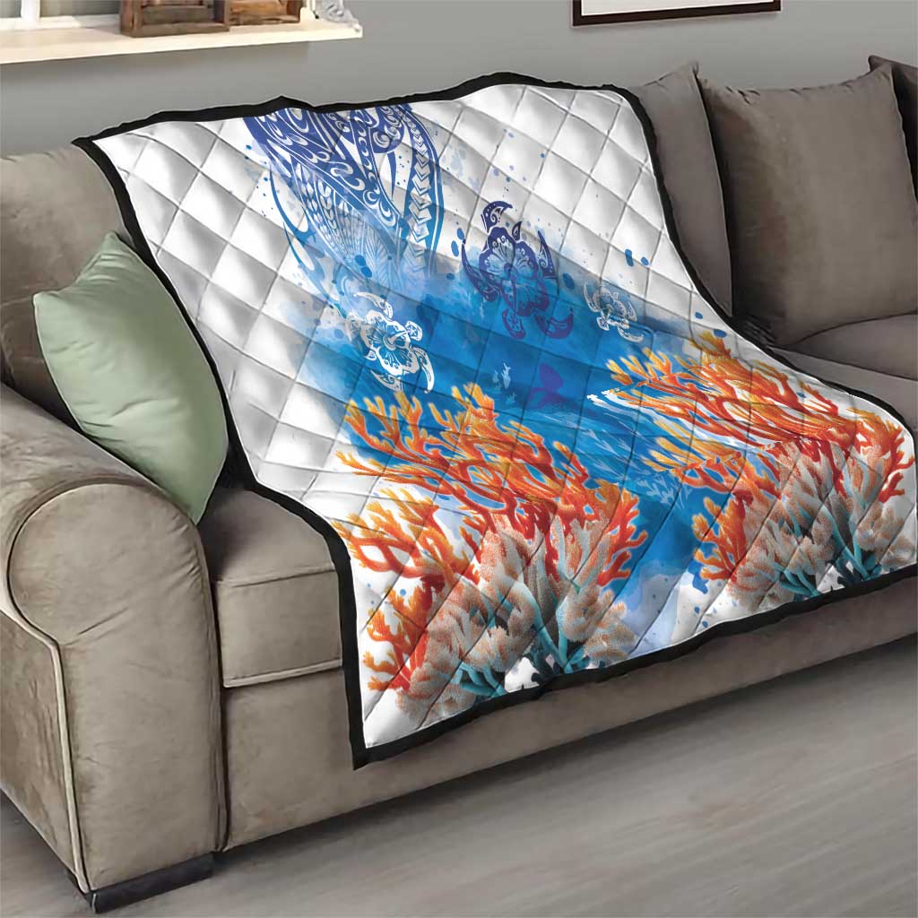Hibiscus Turtle Tattoo Coral Reef Quilt with Polynesian Tribal LT9 - Polynesian Pride