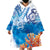 Hibiscus Turtle Tattoo Coral Reef Wearable Blanket Hoodie with Polynesian Tribal