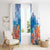 Hibiscus Turtle Tattoo Coral Reef Window Curtain with Polynesian Tribal