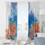 Hibiscus Turtle Tattoo Coral Reef Window Curtain with Polynesian Tribal