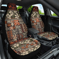 Pacific Hibiscus Tapa Tribal Vintage Car Seat Cover Brown Motif LT9 One Size Brown - Polynesian Pride