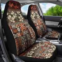 Pacific Hibiscus Tapa Tribal Vintage Car Seat Cover Brown Motif LT9 - Polynesian Pride
